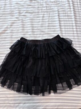 LittleforBig Black Tulle Ruffle Skirt Balletcore